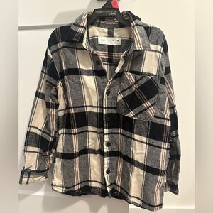 Zara Kids Toddler Black White Red Plaid Flannel Button Down Shirt Size 7